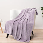 Pavilia Soft Fleece Lavender Lilac Throw Blanket For Couch, Lightweight Plush Warm Blankets For Bed, Fuzzy Cozy Flannel Blanket