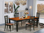 East West Furniture Algni5-Bch-Lc 5 Piece Modern Dining Table Set Includes A Rectangle Wooden Table With Butterfly Leaf And 4 Faux Leather Dining Room Chairs, 42X84 Inch, Black & Cherry