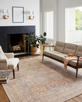 Loloi Chris Loves Julia x Jules Collection, Tangerine & Mist 2-6 x 12-0 Area Rug - Vintage Accent Rugs for Living Room, Bedroo