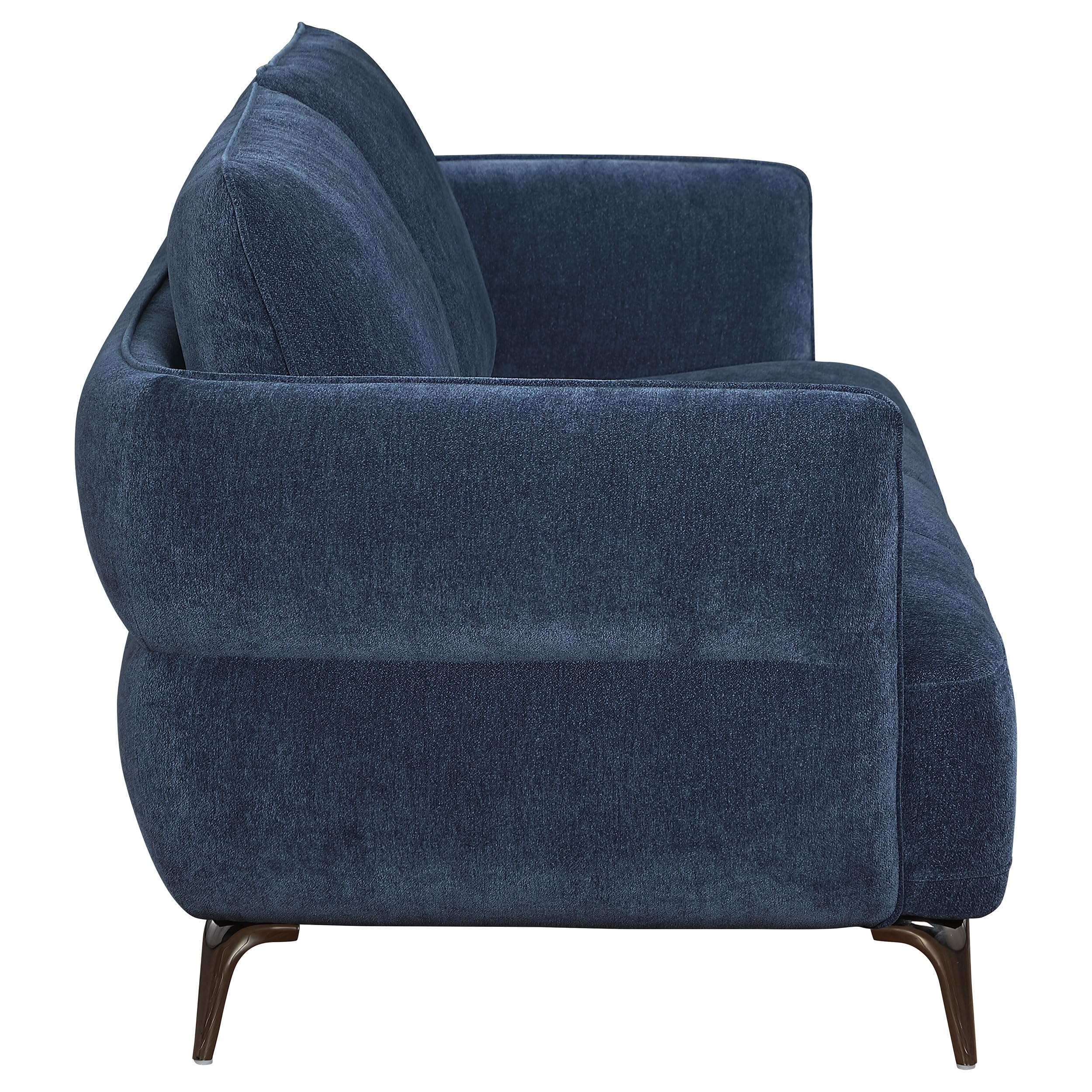Coaster Home Furnishings Lively 3-Piece Chenille Upholstered Sofa Set Blue