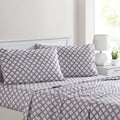 Modern Threads Printed 4-Piece Extra Soft Bedding Sheets & Pillowcase Set, Deep Pocket Up To 16 Inch Mattress Cara Queen