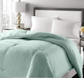 Blue Ridge Home Fashions, Inc. 350 Thread Count Damask Stripe Down Fiber FullQueen In Aqua Color Down/Down Down/Down Blend Comf