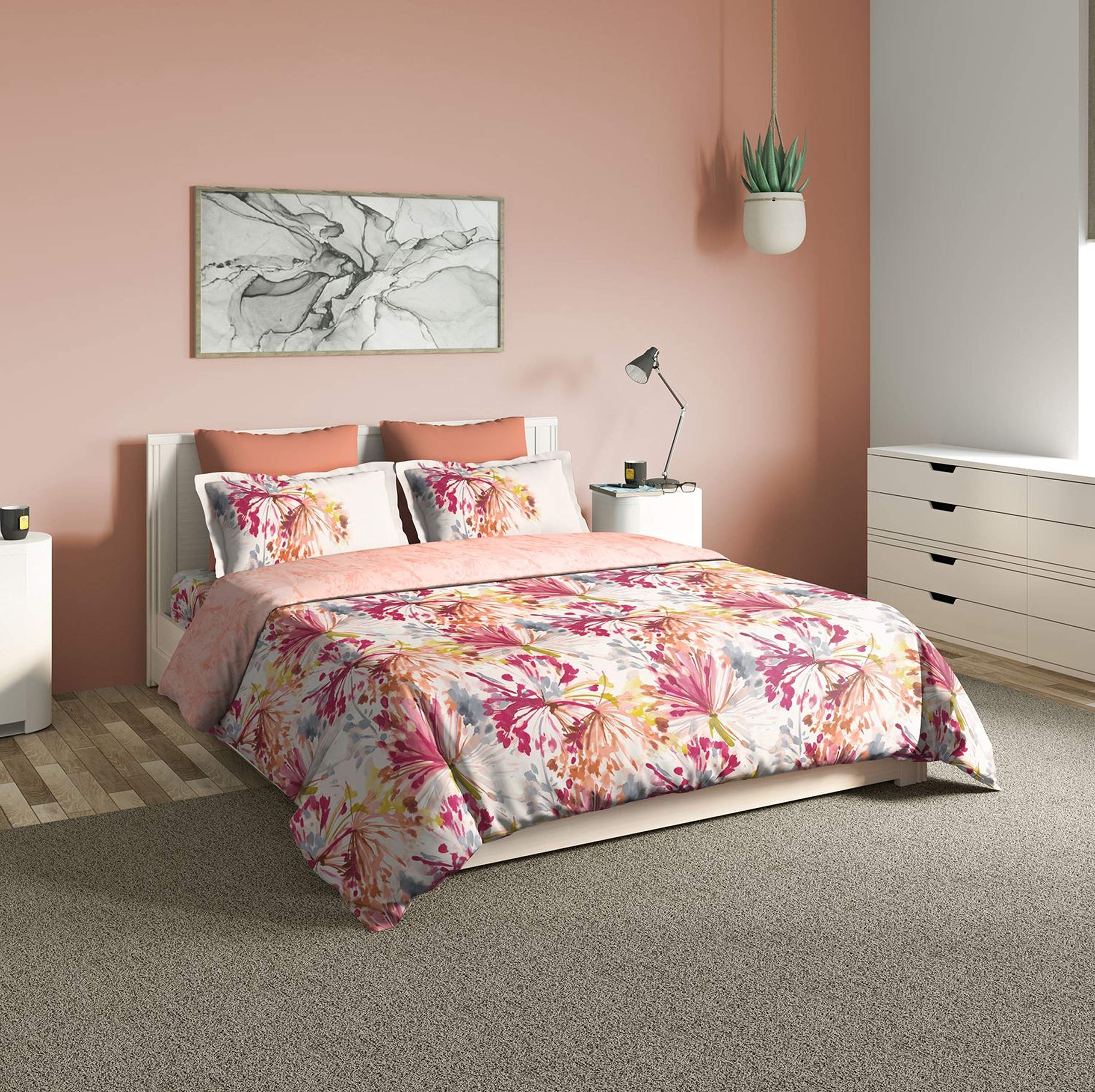 DDecor Live Beautiful 136Tc 1 Double Comforter  Pink (228 Cm X 274 Cm, 90In X 108In)