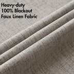 Miulee 100% Blackout Linen Textured Curtains For Bedroom Solid Thermal Insulated Warm Taupe Grommet Room Darkening Curtains & Drapes Luxury Decor For Living Room Nursery 52 X 90 Inch (2 Panels)
