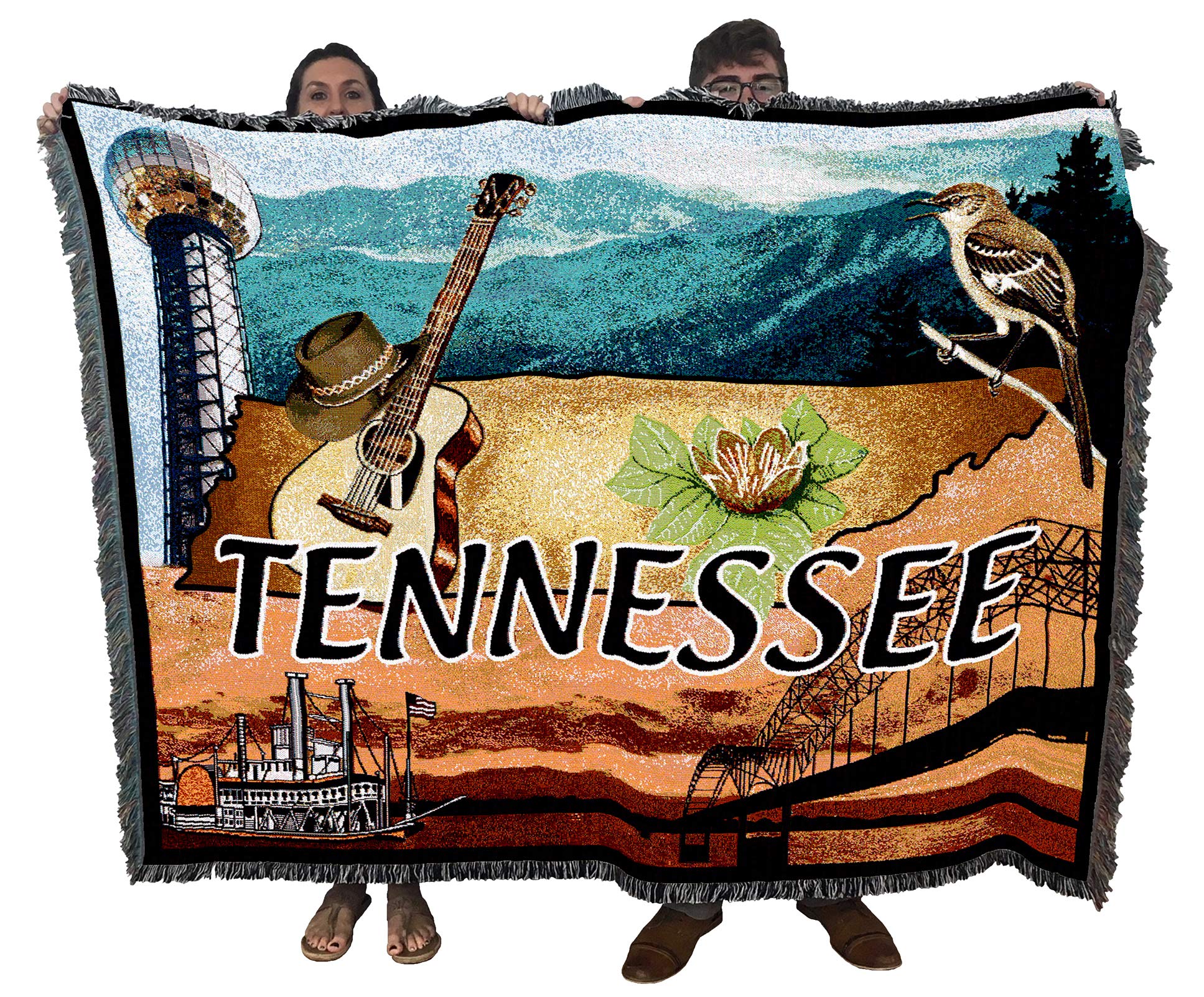 Pure Country Weavers State Of Tennessee Blanket - Gift Tapestry Throw Woven From Cotton - Made In The Usa (72X54)