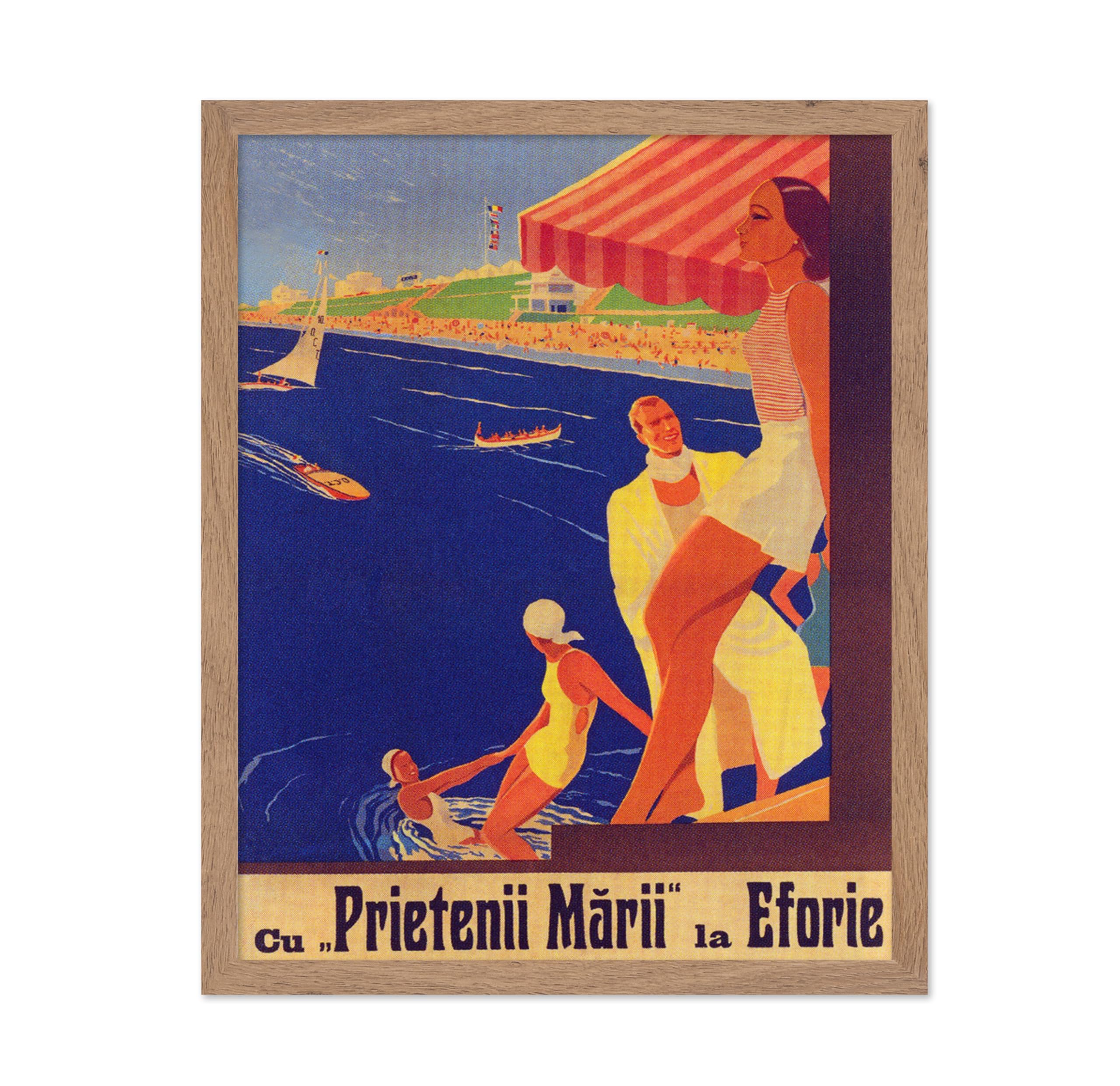 Poster Master Travel Poster - Vintage La Eforie Romania Wall Art - Colorful Retro Beach Wall Decor - Great Wall Decor Gift for H