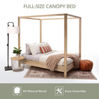 American Furniture Classics Model Full Canopy Full Size Canopy Bed with Raised Platform