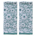 SKL Home Floral Jacquard Hand Towel Set, Moss Green, 2 Count