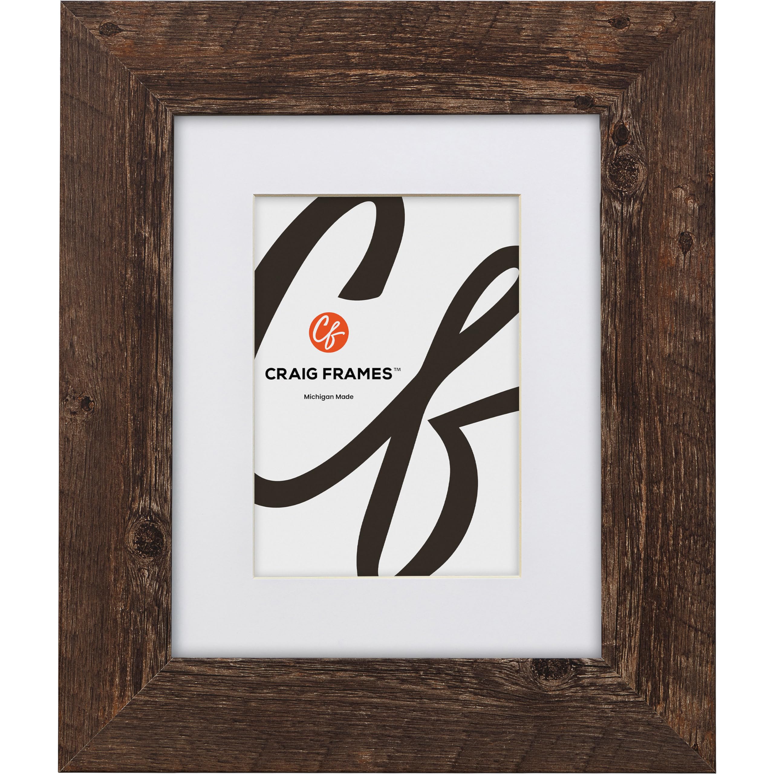 Craig Frames American Barn, 30x36 Picture Frame Matted for a 24x30 Photo, Brown Oak