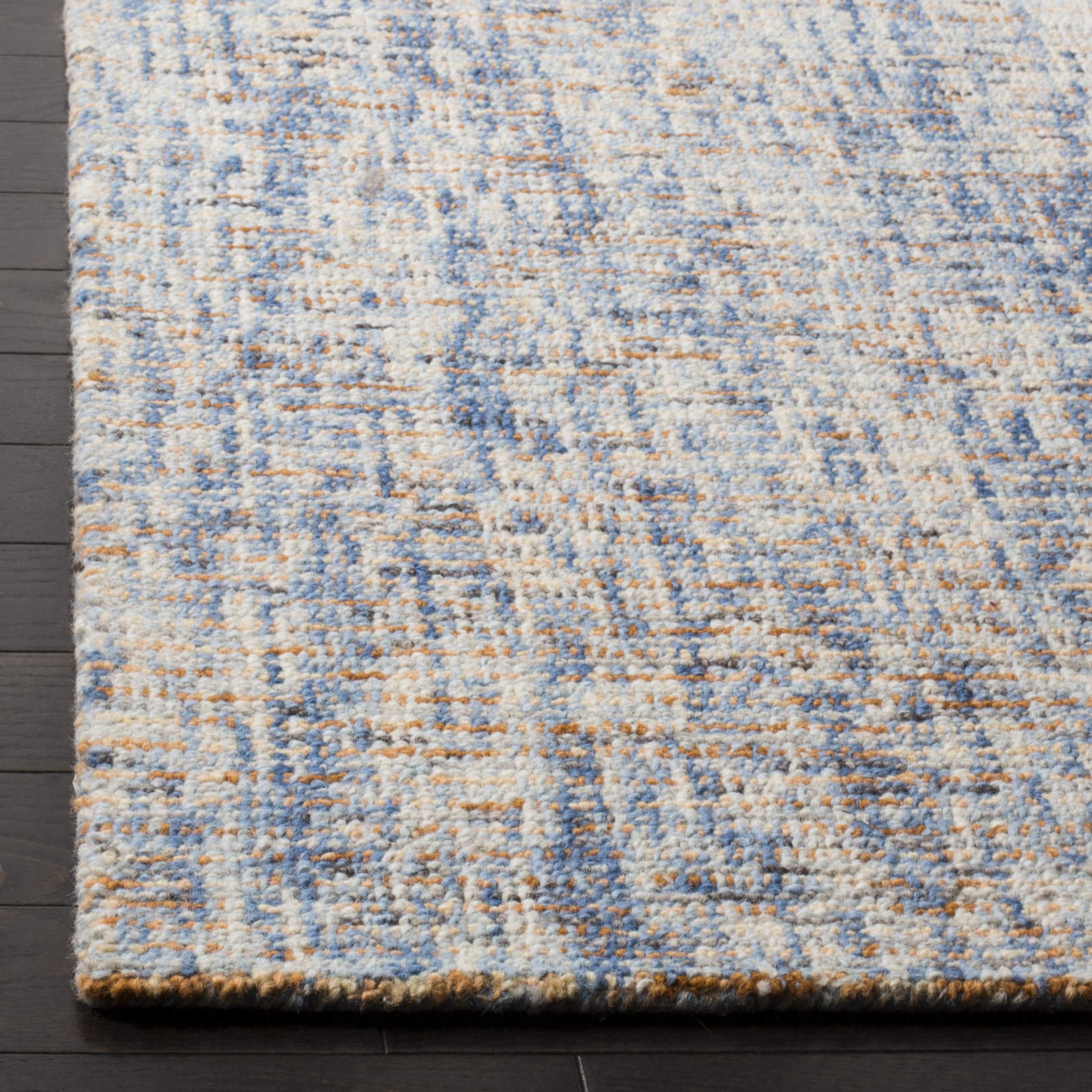 Safavieh Abstract Collection Runner Rug - 2'3'' X 14', Dark Blue & Rust, Handmade Wool, Ideal For High Traffic Areas In Living R