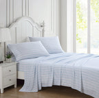 Laura Ashley Home - King Sheets, Soft Sateen Cotton Bedding Set - Sleek, Smooth, & Breathable Home Decor, Fern Blue