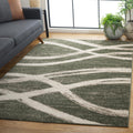 SAFAVIEH Adirondack Collection Area Rug - 4 x 6, Dark Green & Ivory, Modern Wave Design, Non-Shedding & Easy Care, Ideal for H