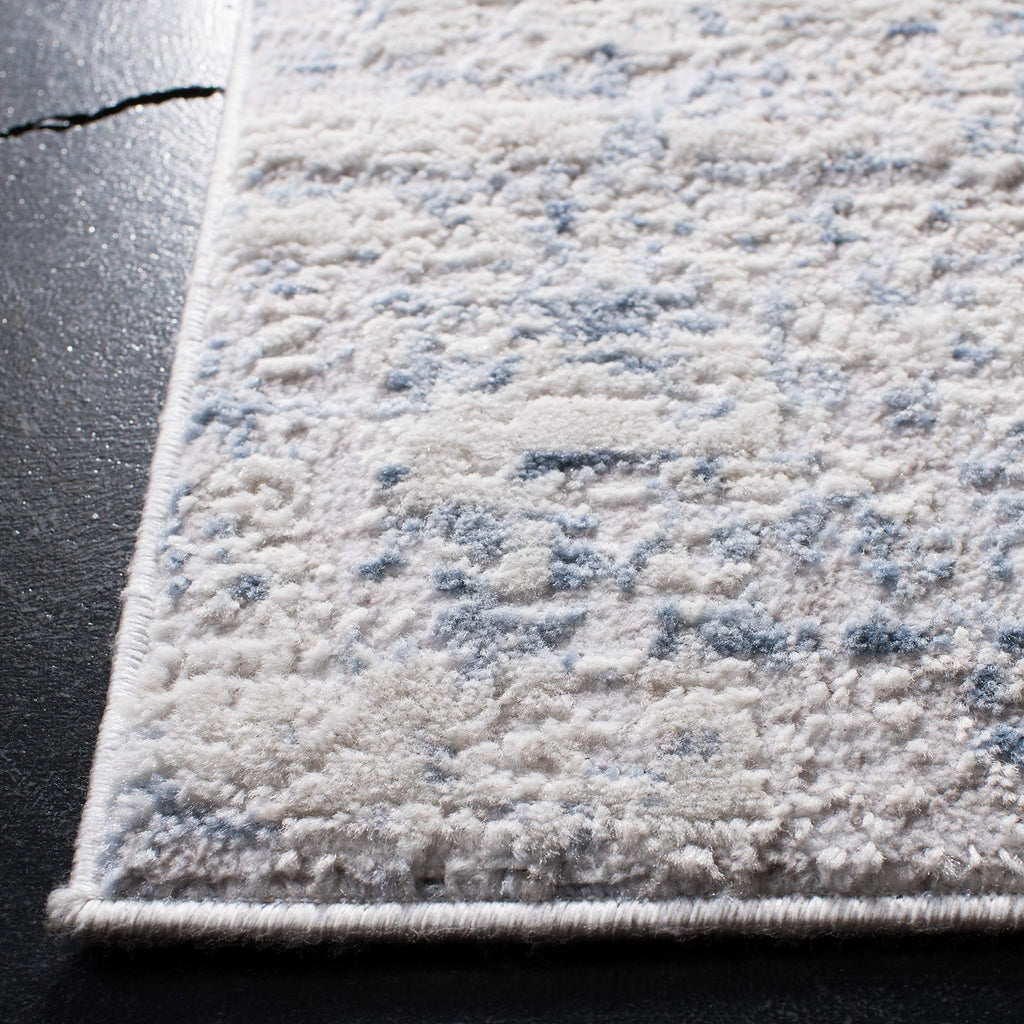 Safavieh Amelia Collection Area Rug - 9' Square, Ivory & Blue, Modern Abstract Design, Non-Shedding & Easy Care, Ideal For High