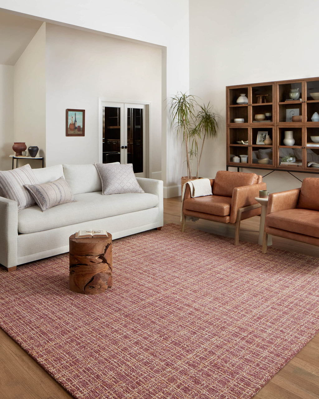 Loloi Chris Loves Julia x Polly Berry/Natural 2'-6'' x 7'-6'' Runner Rug
