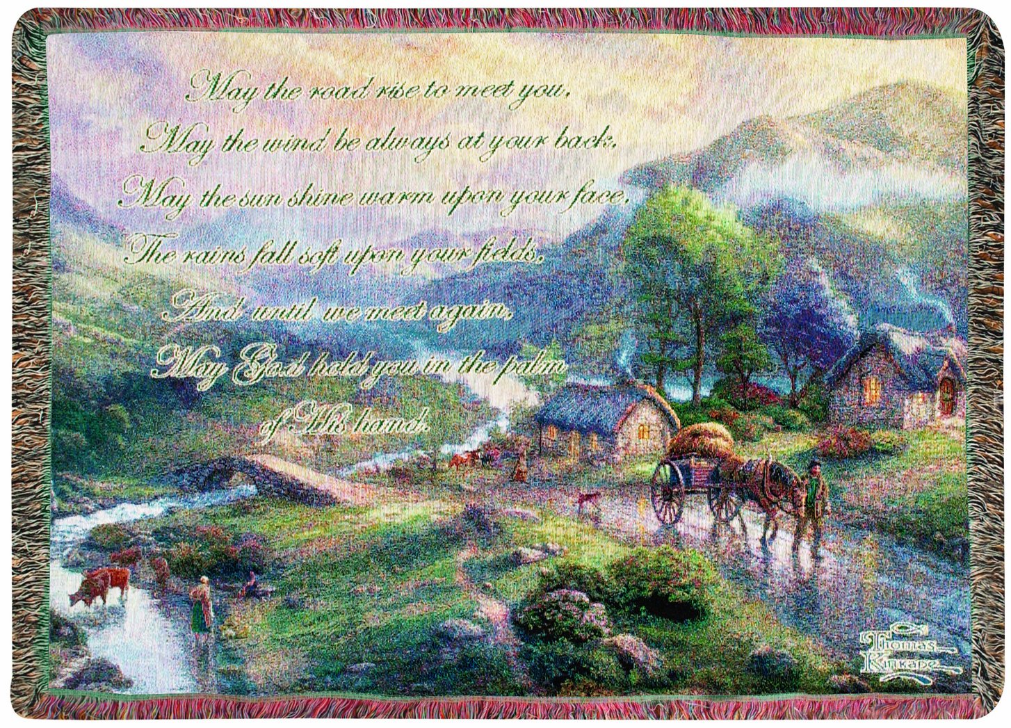 Manual Thomas Kinkade 50 X 60-Inch Tapestry Throw With Verse, Emerald Valley