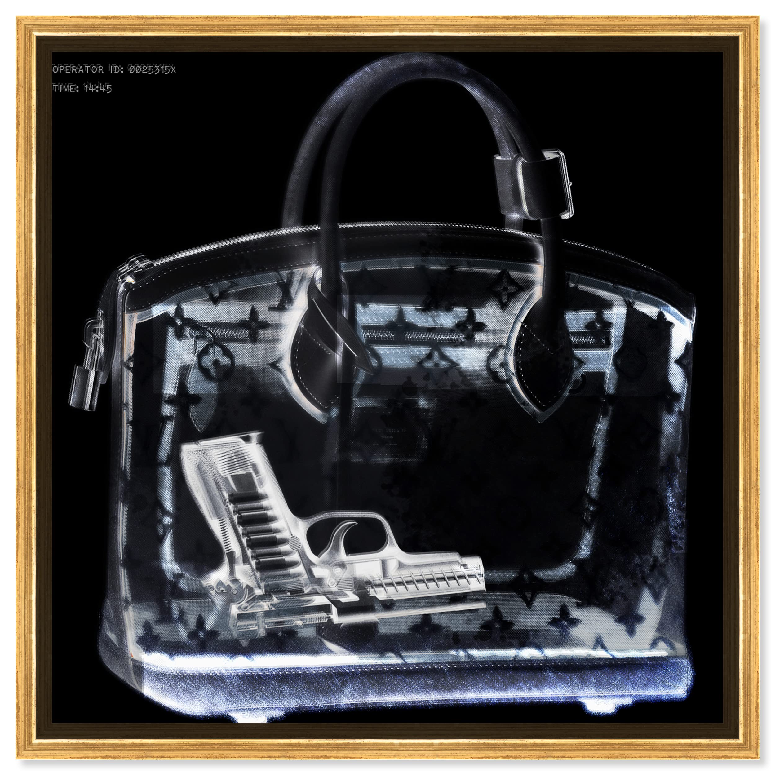 The Oliver Gal Artist Co. Fashion and Glam Wall Art Canvas Prints Couture X Ray Handbags Home D  cor, 16 in x 16 in, Black, Wh