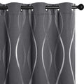 Nicetown Grey Blackout Curtains 84 Inch Length 2 Panels Set For Bedroom/Living Room, Noise Reducing Thermal Insulated Wave Line