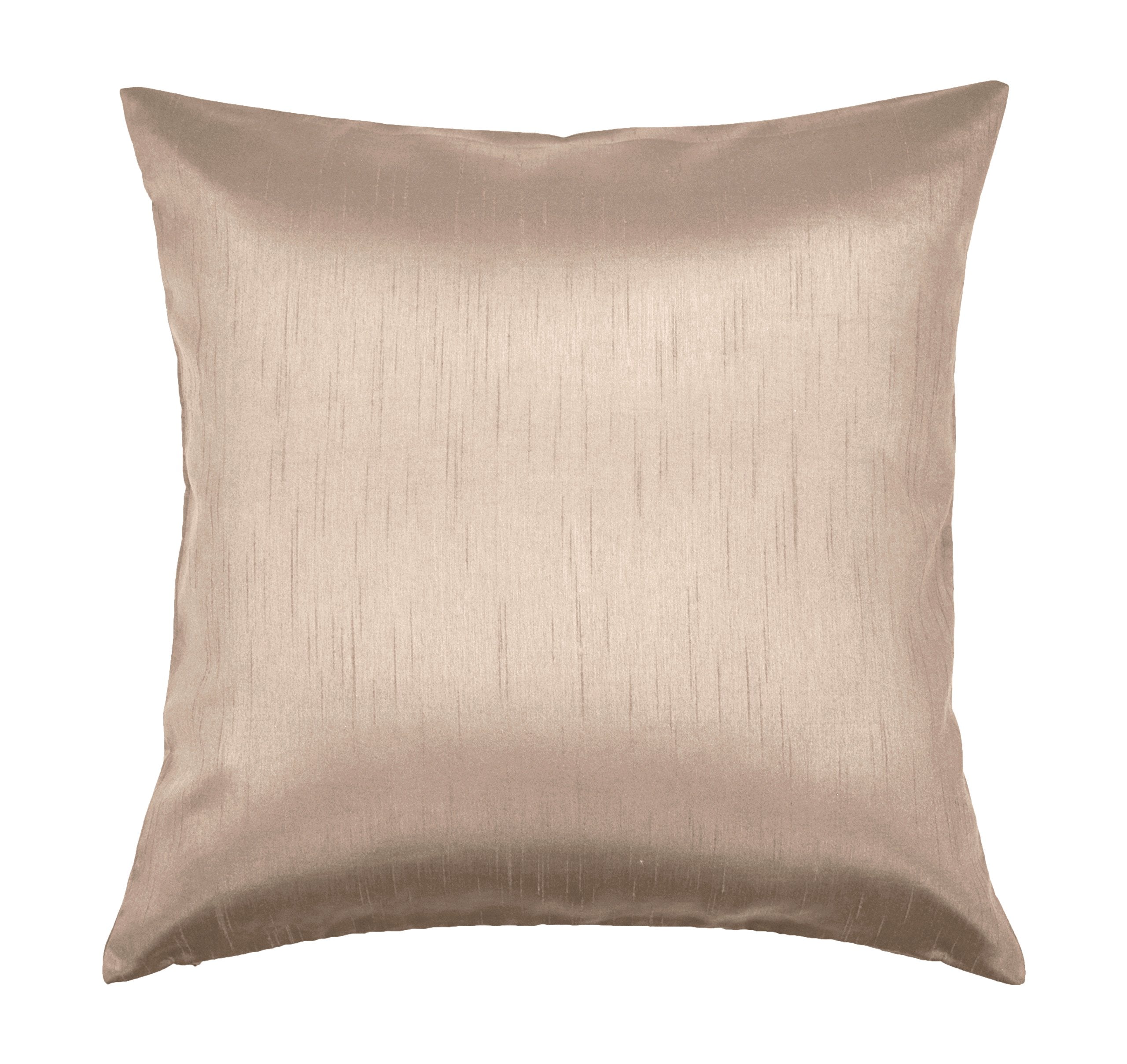 Aiking Home Solid Faux Silk Euro Sham/Pillow Cover, Zipper Closure, 24 By 24 Inches, Sand
