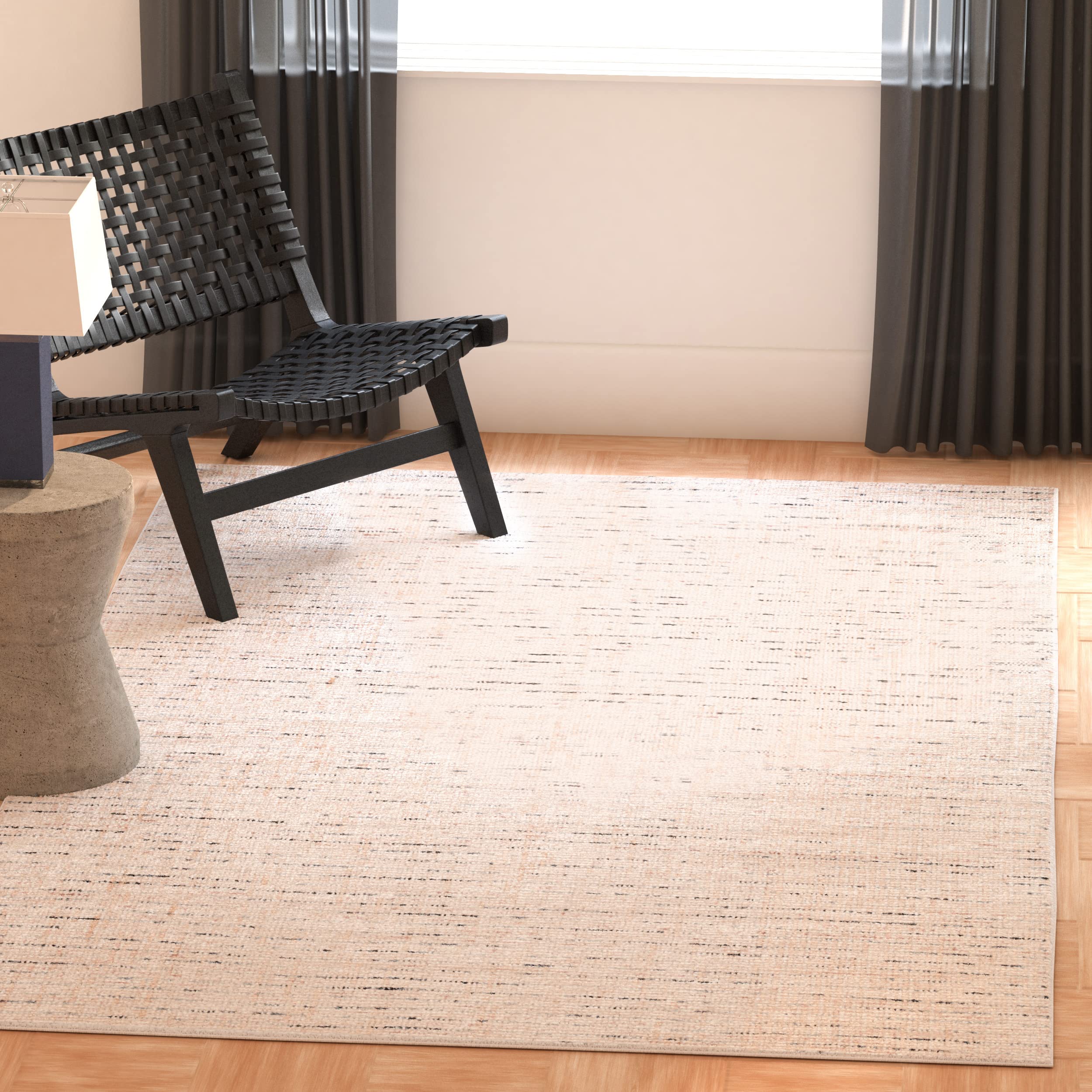 SAFAVIEH Abstract Collection Area Rug - 6' x 9', Ivory & Blue, Handmade Wool, Ideal for High Traffic Areas in Living Room, Bedro