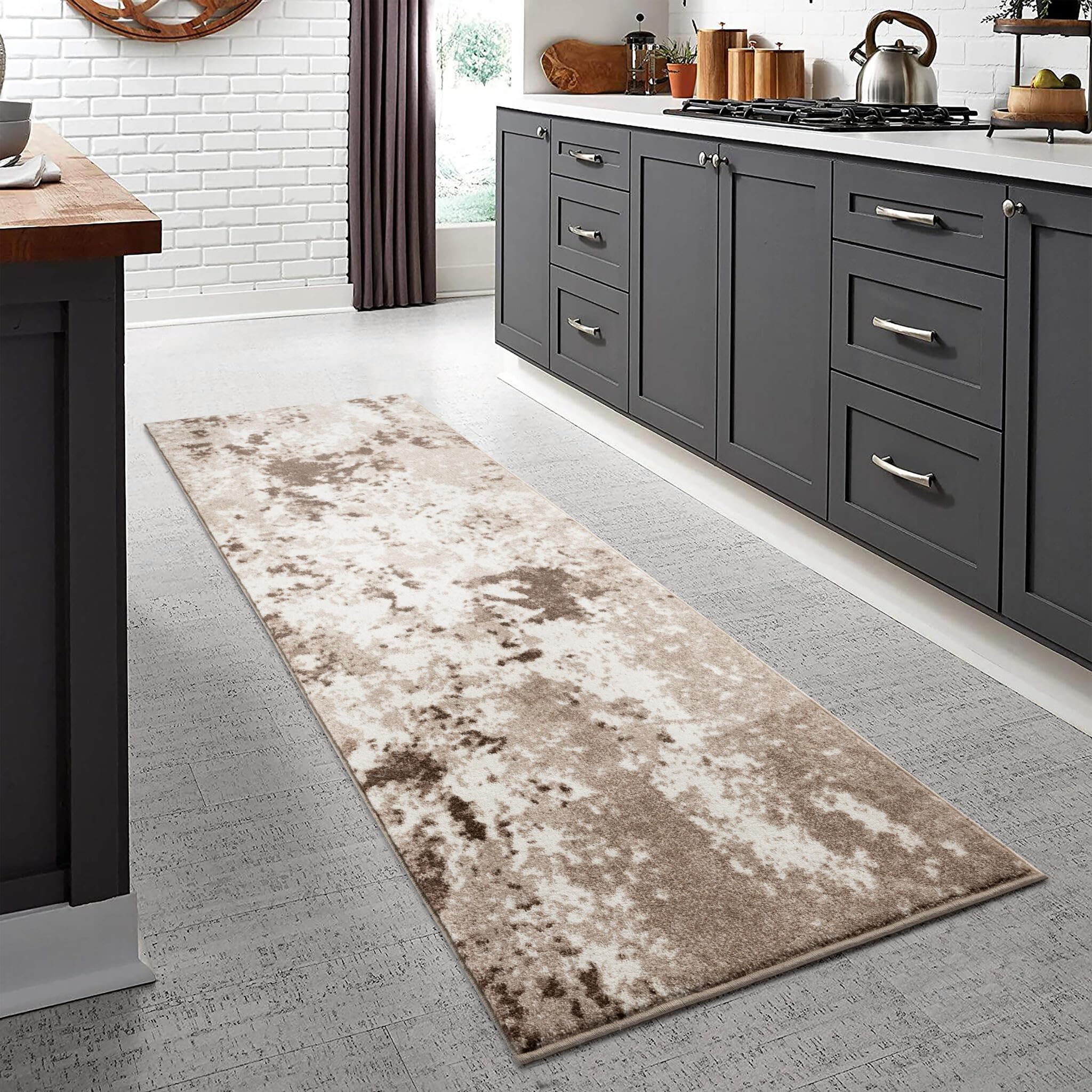 Keen Home Design Area Rugs - 2x12 Non-Shedding, Abstract Rugs for Kitchen, Living Room, Bedroom, Dining Room, Entryway - Size: 2