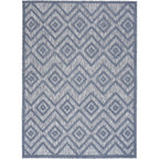 Nourison Versatile Indoor/Outdoor Denim Blue 6' X 9' Area Rug, Easy Cleaning, Non Shedding, Bed Room, Living Room, Dining Room, Deck, Backyard, Patio, High Traffic Area (6X9)