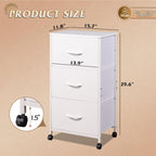 Wlive Dresser With 3 Drawers, Fabric Nightstand, Cabinet With Wheels, Organizer Storage Dresser For Bedroom, Office, Entryway, Closets, Sturdy Steel Frame, Wood Top, Easy Pull Handle, White