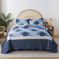 HoneiLife Queen Bedspreads Oversized - 106x106 Quilt Sets 3-Piece, Queen Quilt Bedding Sets for All Season Use, Microfiber Cover