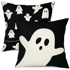 JXZYGMD Halloween Pillow Cover 18x18 Set of 2 Ghost Halloween Lumbar Pillow Covers Decorations Outdoor Halloween Pillows Decorat