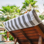 Arkwright California Chaise Lounge Cover - Pack Of 2 - Striped Soft Cotton Cabana Towel With Pocket Holder For Beach Pool Outdoor Chair, 30 X 85 In., Grey