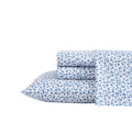 Laura Ashley Home - Queen Sheets, Soft Sateen Cotton Bedding Set - Sleek, Smooth, & Breathable Home Decor (Lavange Vine Indigo,4