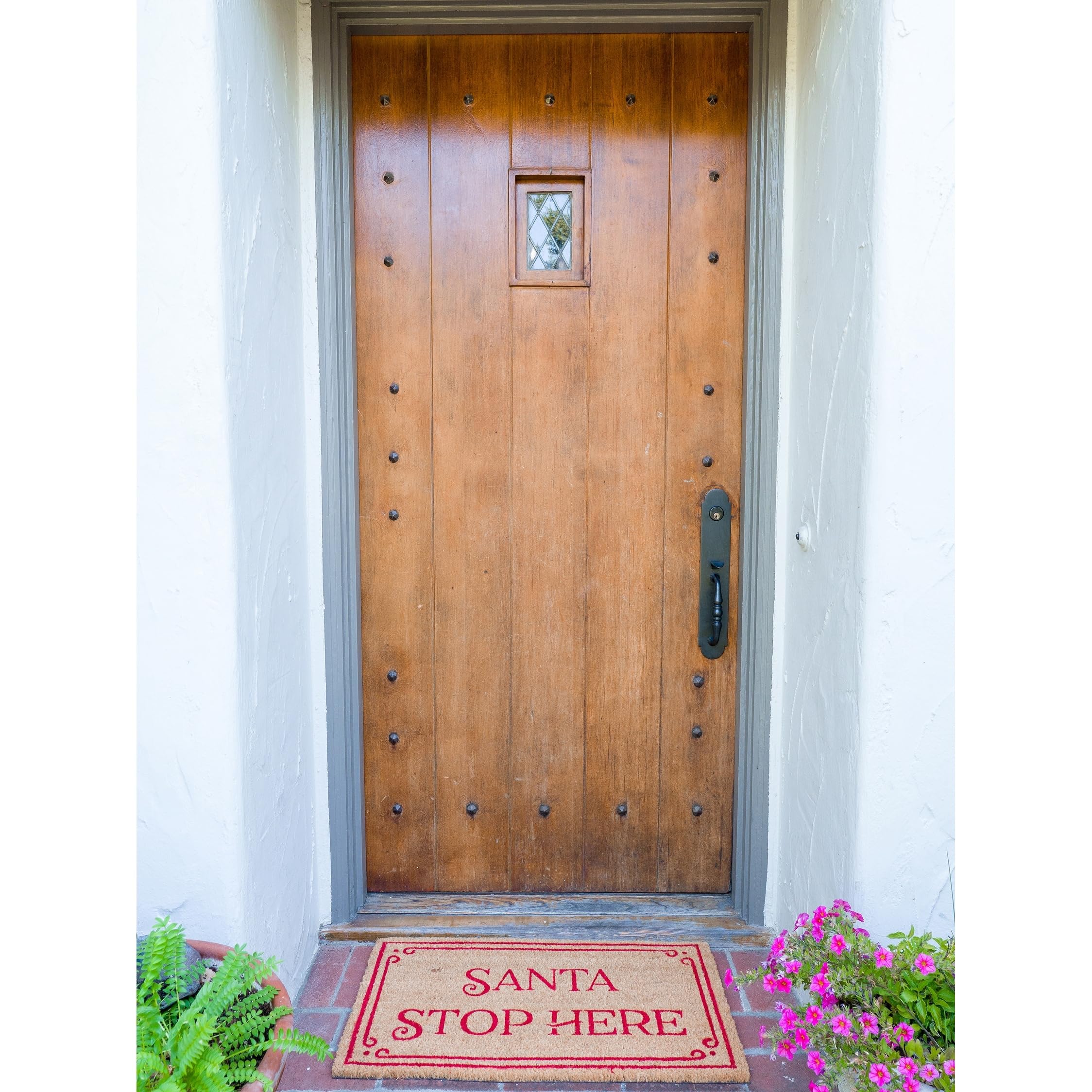 Kaf Home Holiday Coir Doormat With Heavy-Duty, Weather Resistant, Non-Slip Pvc Backing | 17 By 30 Inches, 0.6 Inch Pile Height |