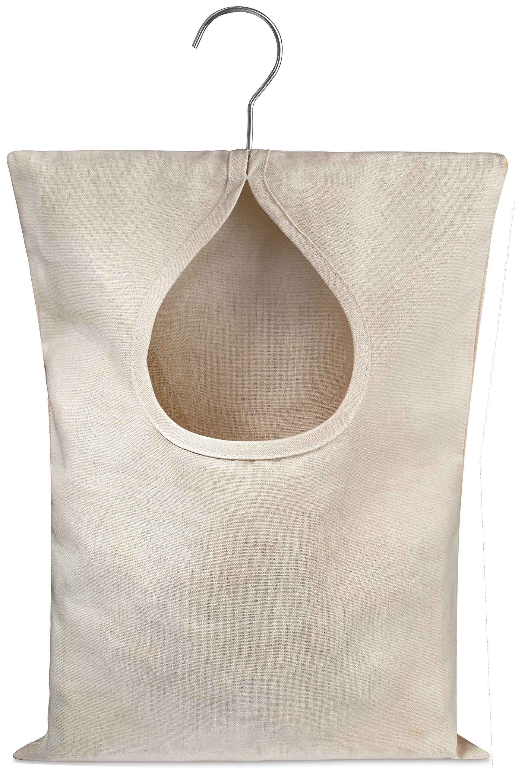 Handy Laundry Clothespin Bag - 11 x 15 - Holds 100 Medium-Sized Clothes Pins, Durable Canvas Material, Hook for Hanging and Effo