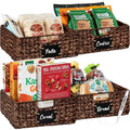 Best Choice Products Set of 4 13x12in Water Hyacinth Pantry Baskets, Woven Organizers w/Chalkboard Label, Chalk Marker - Brown