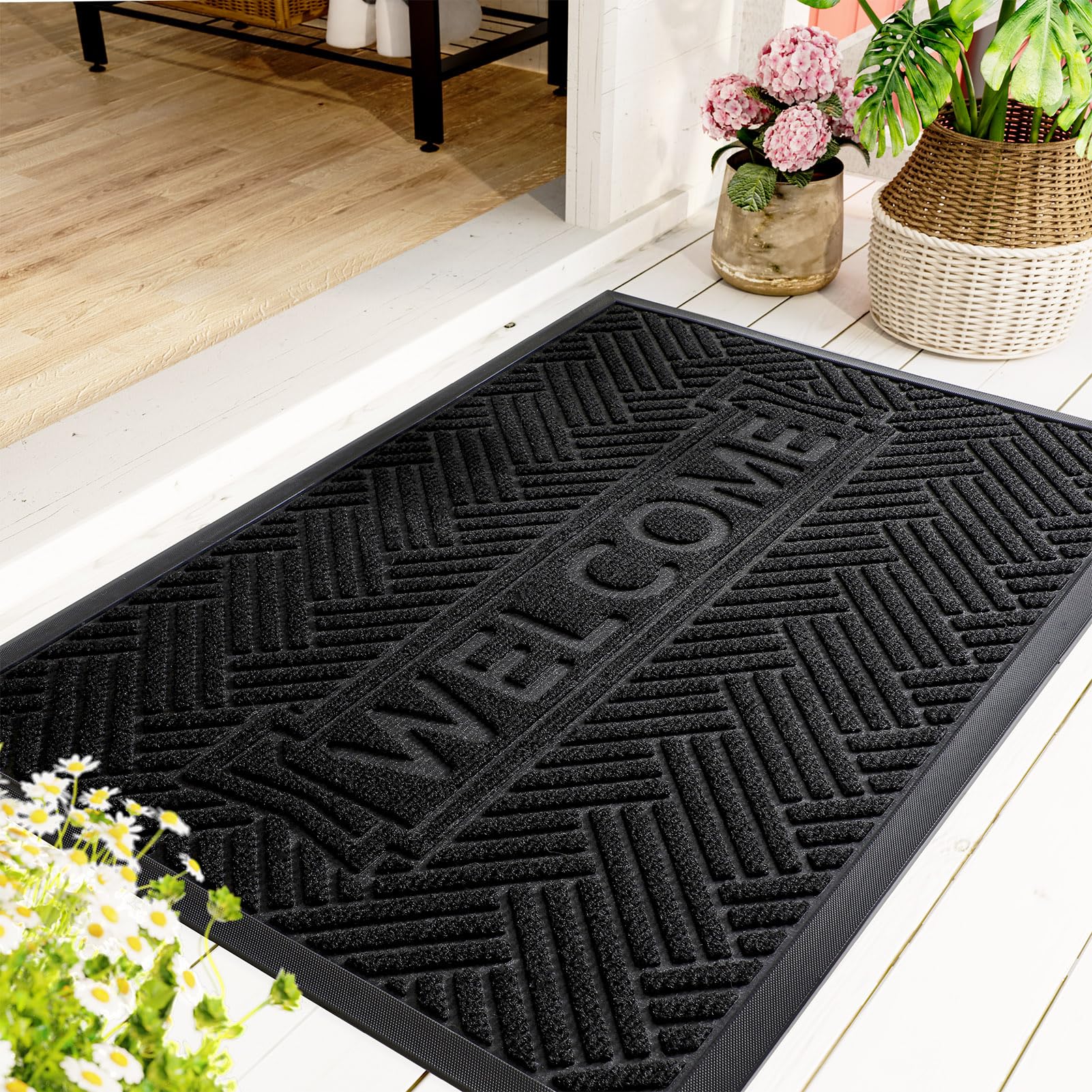 Mibao Door Mat Indoor Outdoor, Waterproof All-Season, All-Weather Doormat, Extra Durable Welcome Mat For Home Enrtance, Super Ab