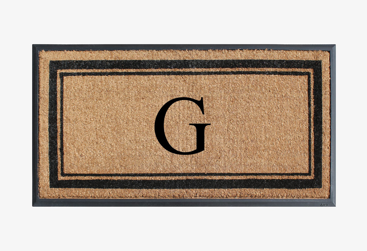 A1 Home Collections A1Hc Natural Rubber & Coir Doormat, 24X48, Monogrammed Door Mat For Front Door, Anti-Shed Treated Durable Do