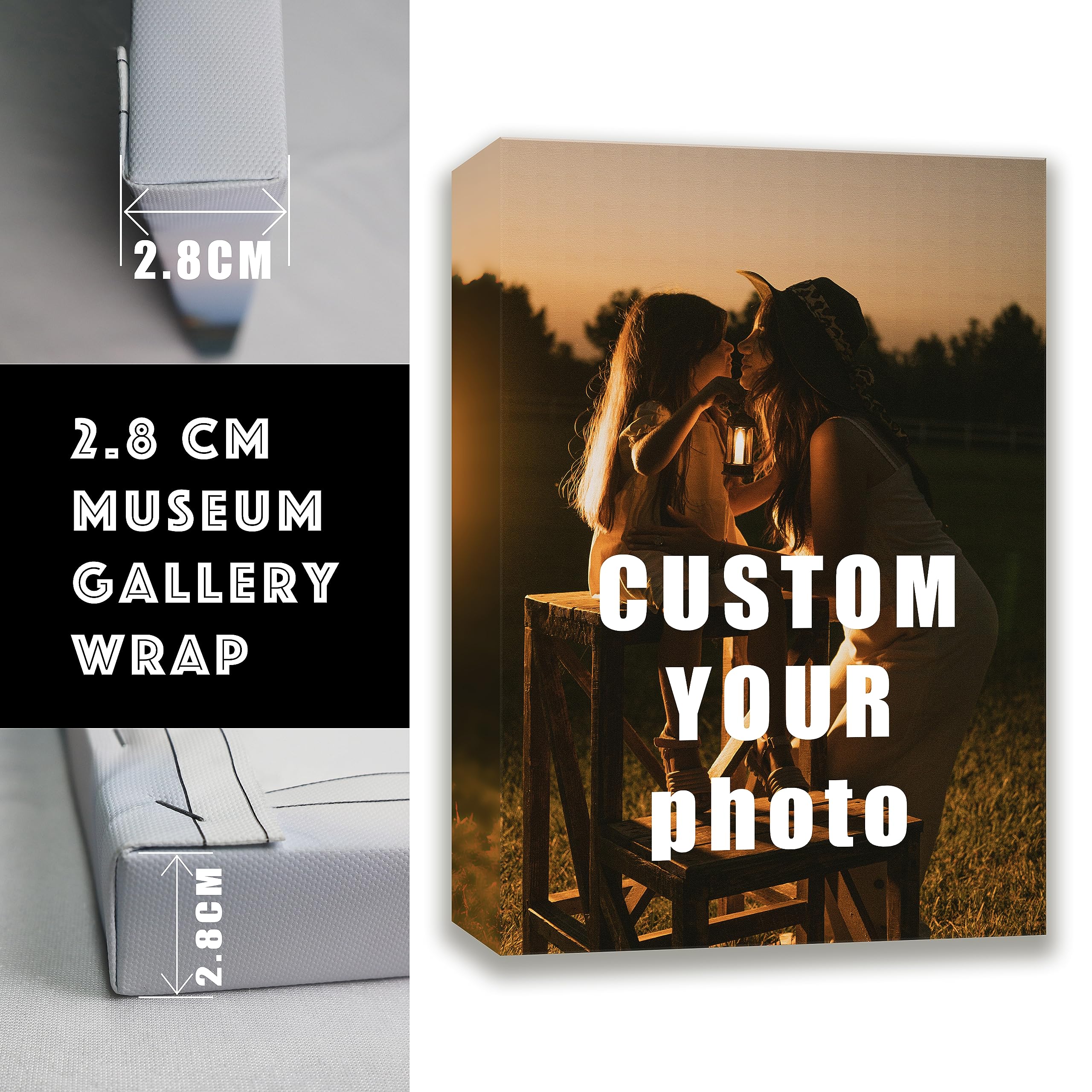 Personalized Custom Canvas Prints (Framed Canvas, 12'' X 12'') - Custom Canvas Print With Your Photo - Perfect For Home Decor, G
