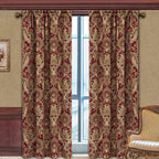 Loom And Mill Luxury Damask Curtains For Bedroom, Lined Chenille Jacquard Blackout Curtains 2 Panels With Tiebacks, Window Curta