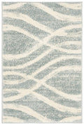 SAFAVIEH Adirondack Collection Accent Rug - 26 x 4, Cream & Slate, Modern Wave Distressed Design, Non-Shedding & Easy Care, Id