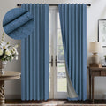 Denim Blue Living Room Darkening Curtains 72 Inches Long 2 Panels Set Faux Linen Cute Black Out Window Drapes for Bedroom Insula