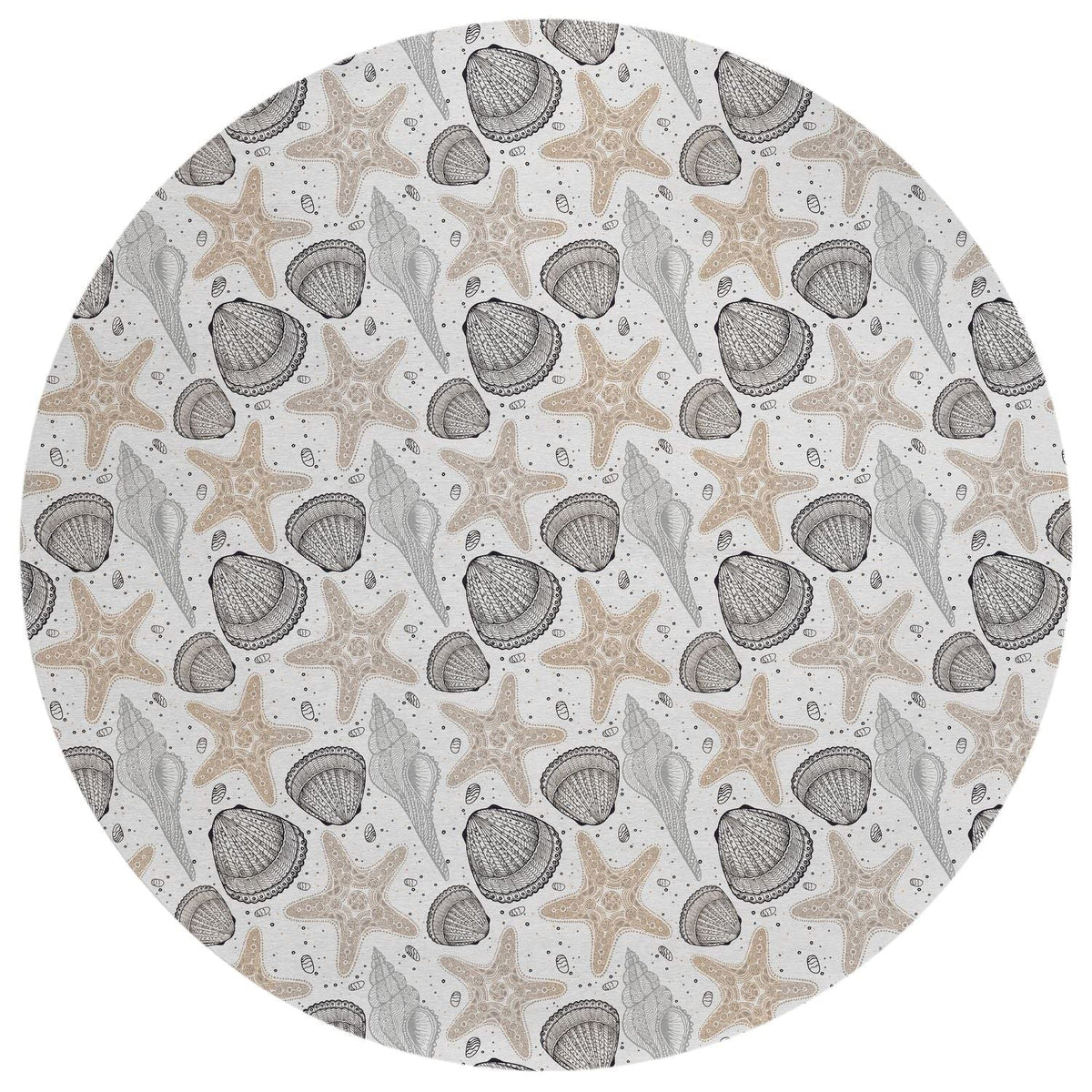 Seabreeze Sz4 Gray Coastal Rug Round 8' X 8'