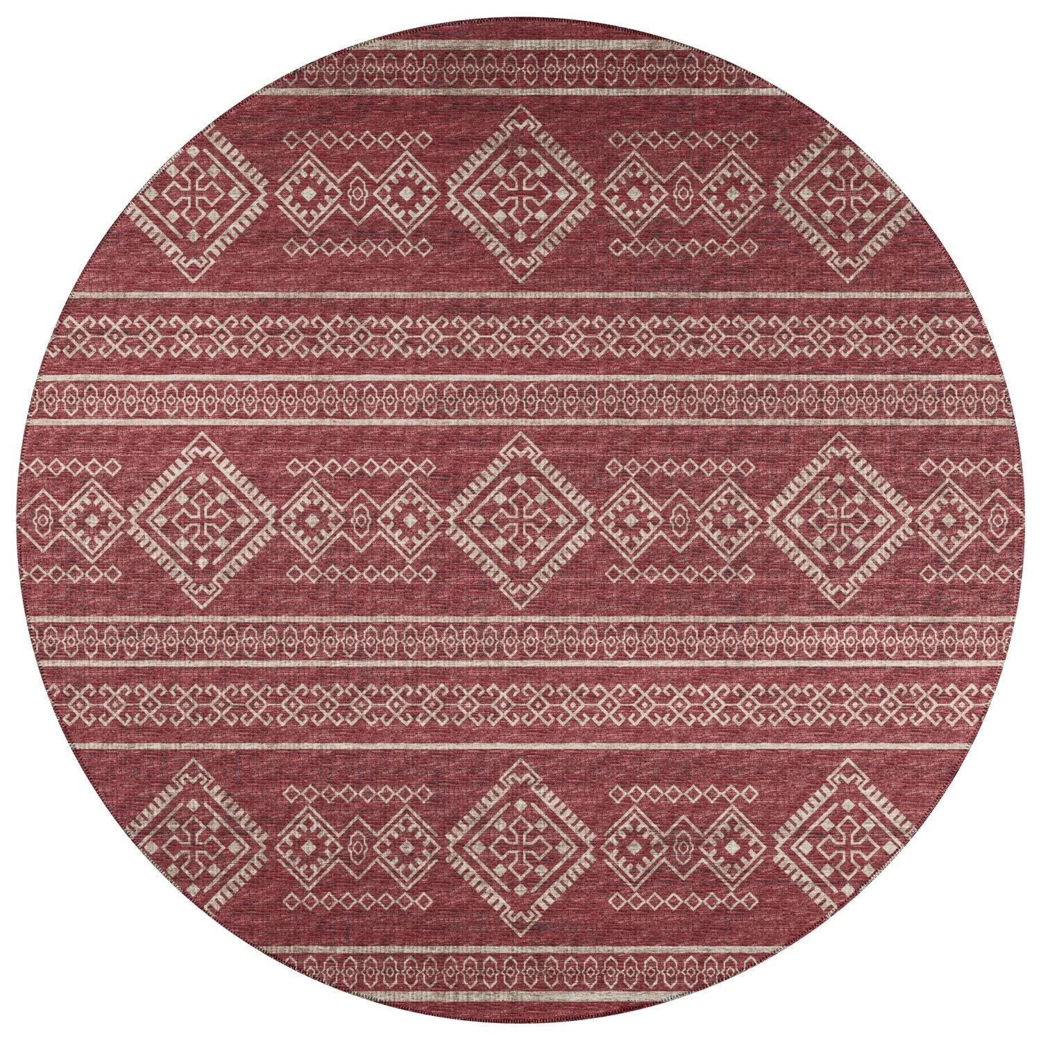 Sedona Sn14 Red Transitional Rug Round 6' X 6'