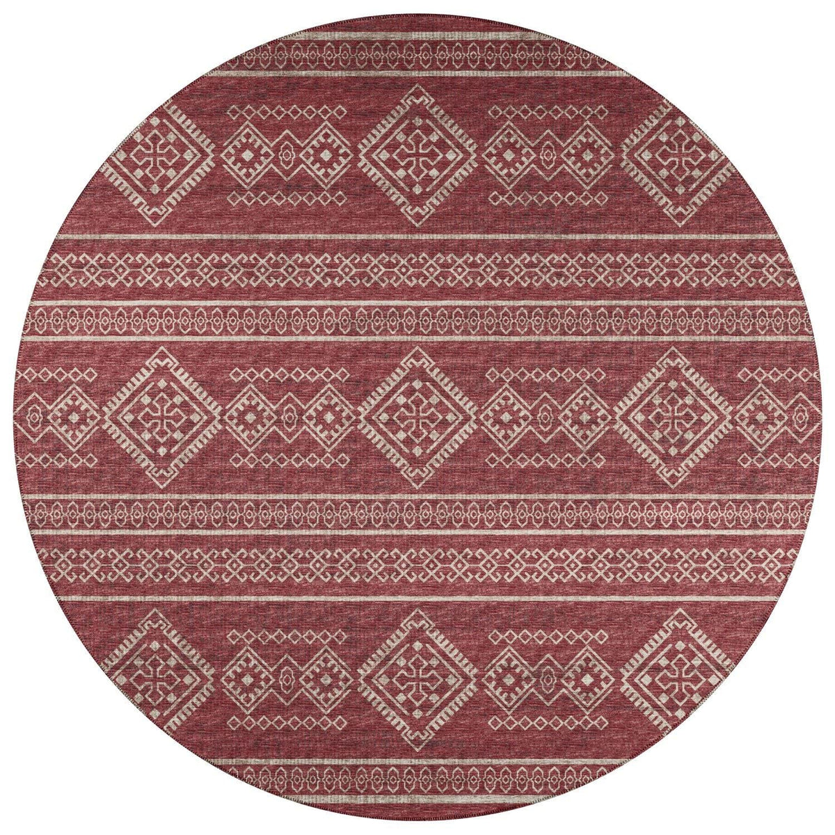 Sedona Sn14 Red Transitional Rug Round 4' X 4'