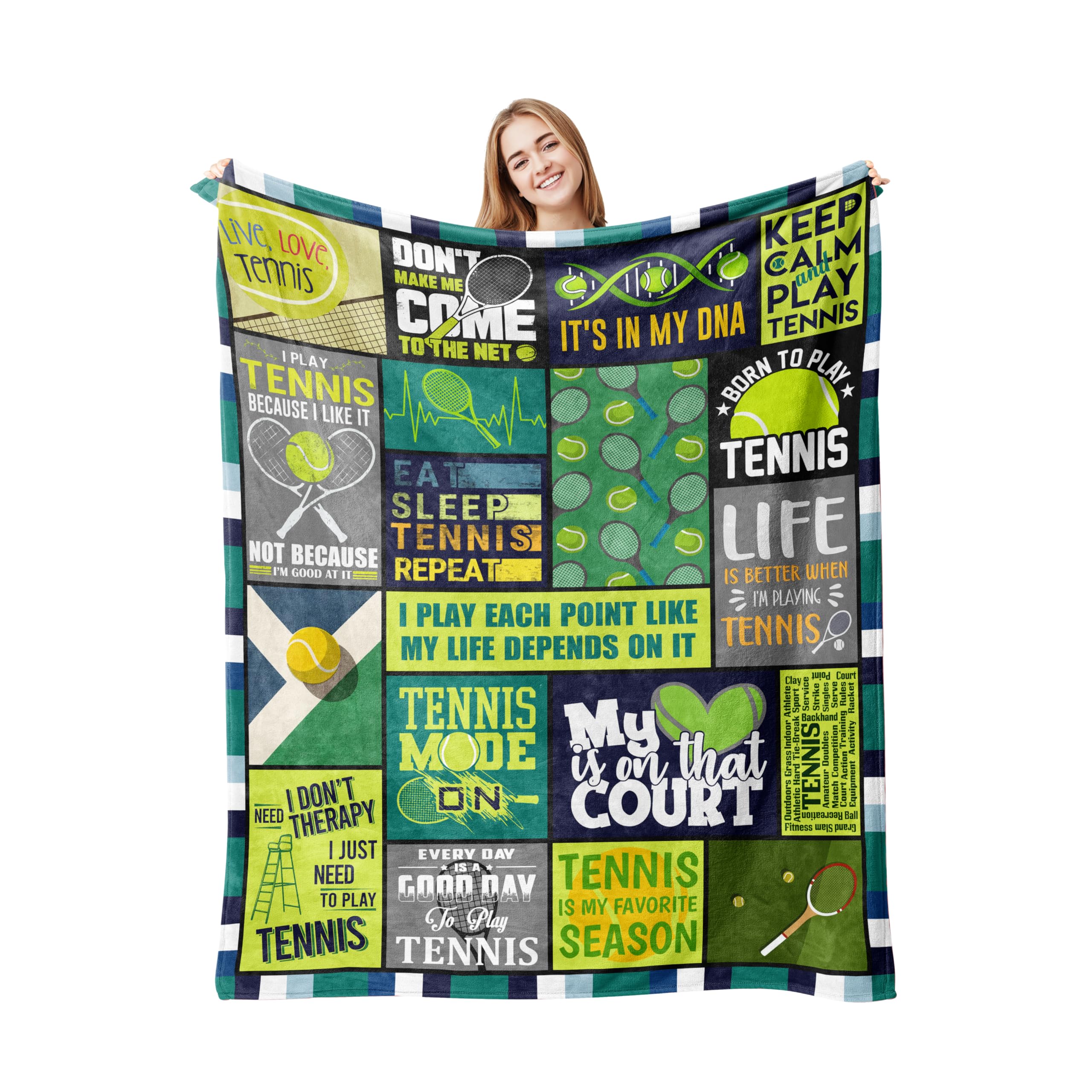 Xutapy Tennis Gifts Blanket 60X50, Tennis Gifts For Men/Women, Tennis Themed Gift Ideas, Tennis Gifts For Girls/Boys, Best Gifts