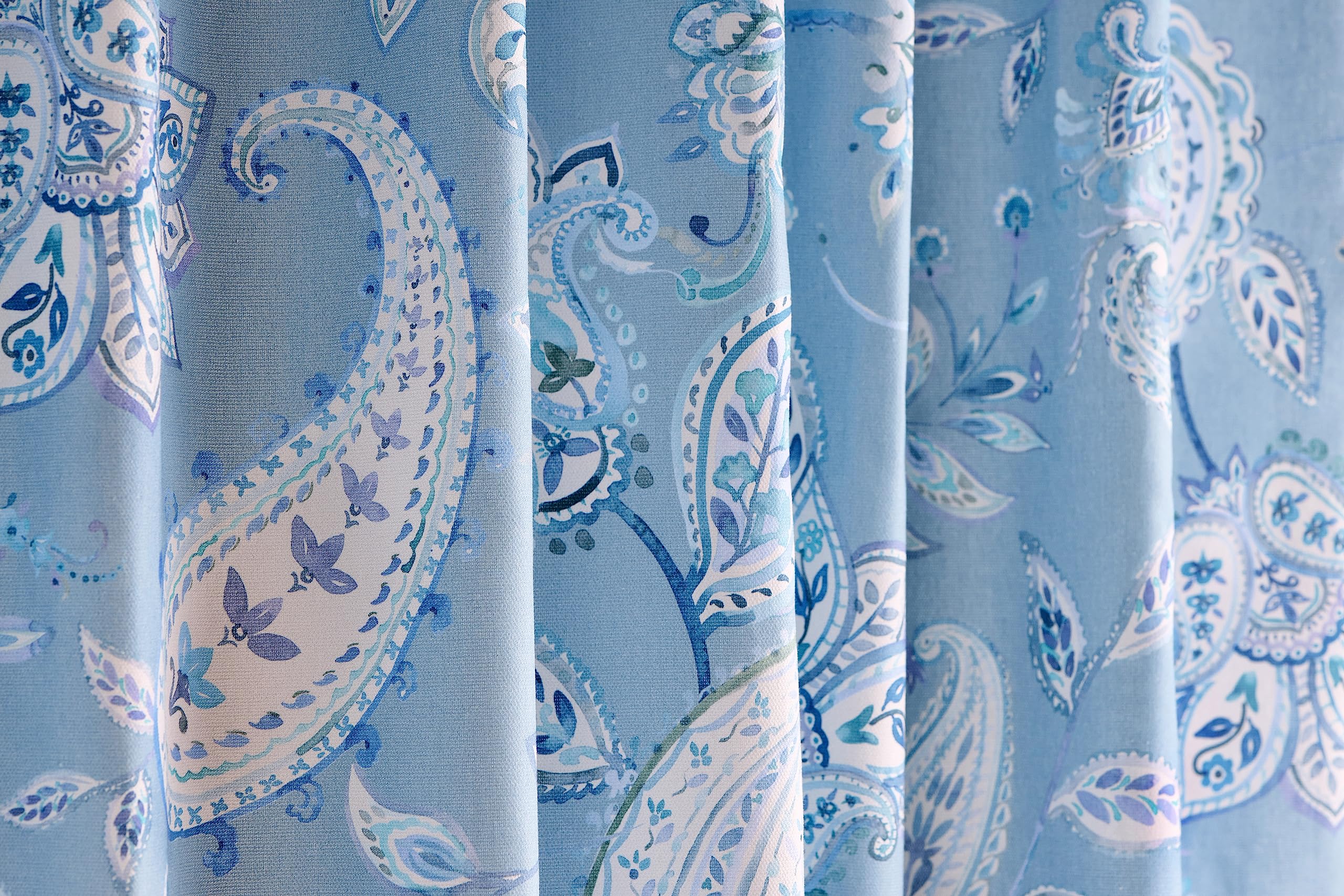 Maison D' Hermine 100% Cotton Curtain Ramage Blue One Panel Curtains For Living Rooms Bedrooms Offices Tailored With A Rod Pocke