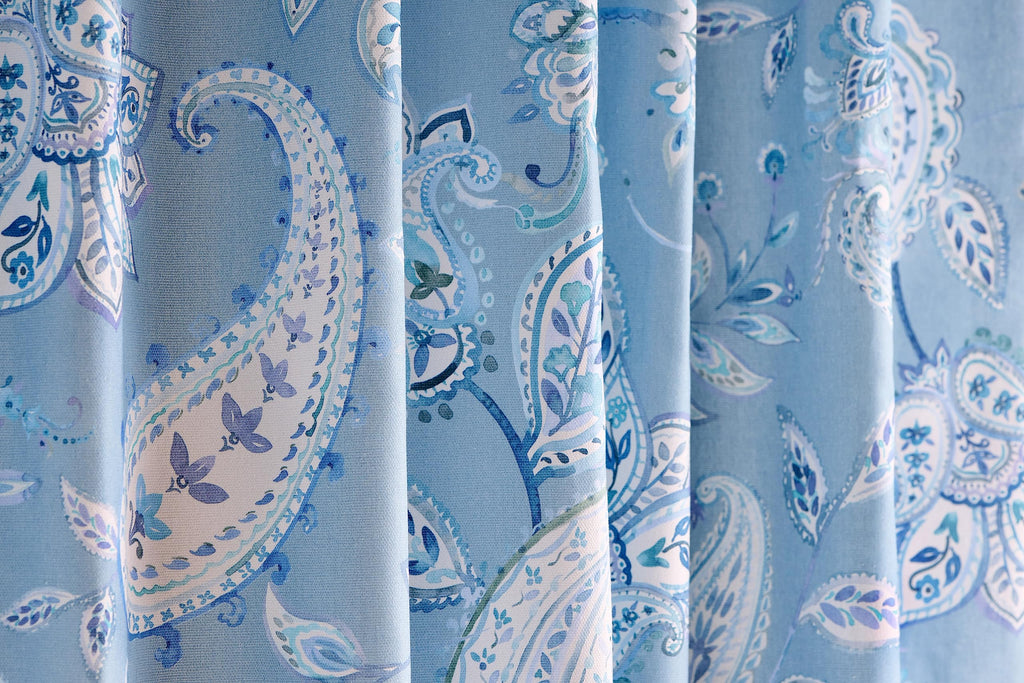 Maison D' Hermine 100% Cotton Curtain Ramage Blue One Panel Curtains For Living Rooms Bedrooms Offices Tailored With A Rod Pocke
