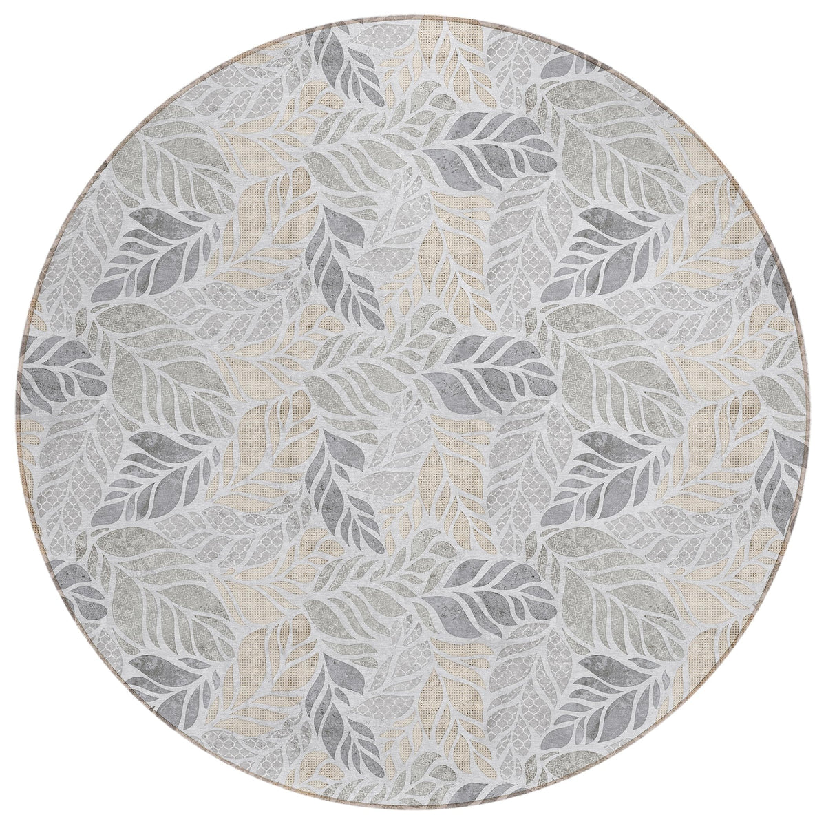Dalyn Rugs Tropics Tc3 Gray 8' X 8' Indoor Outdoor Round Rug, Easy Clean, Machine Washable, Non Shedding, Bedroom, Living Room, Dining Room, Kitchen, Patio Rug