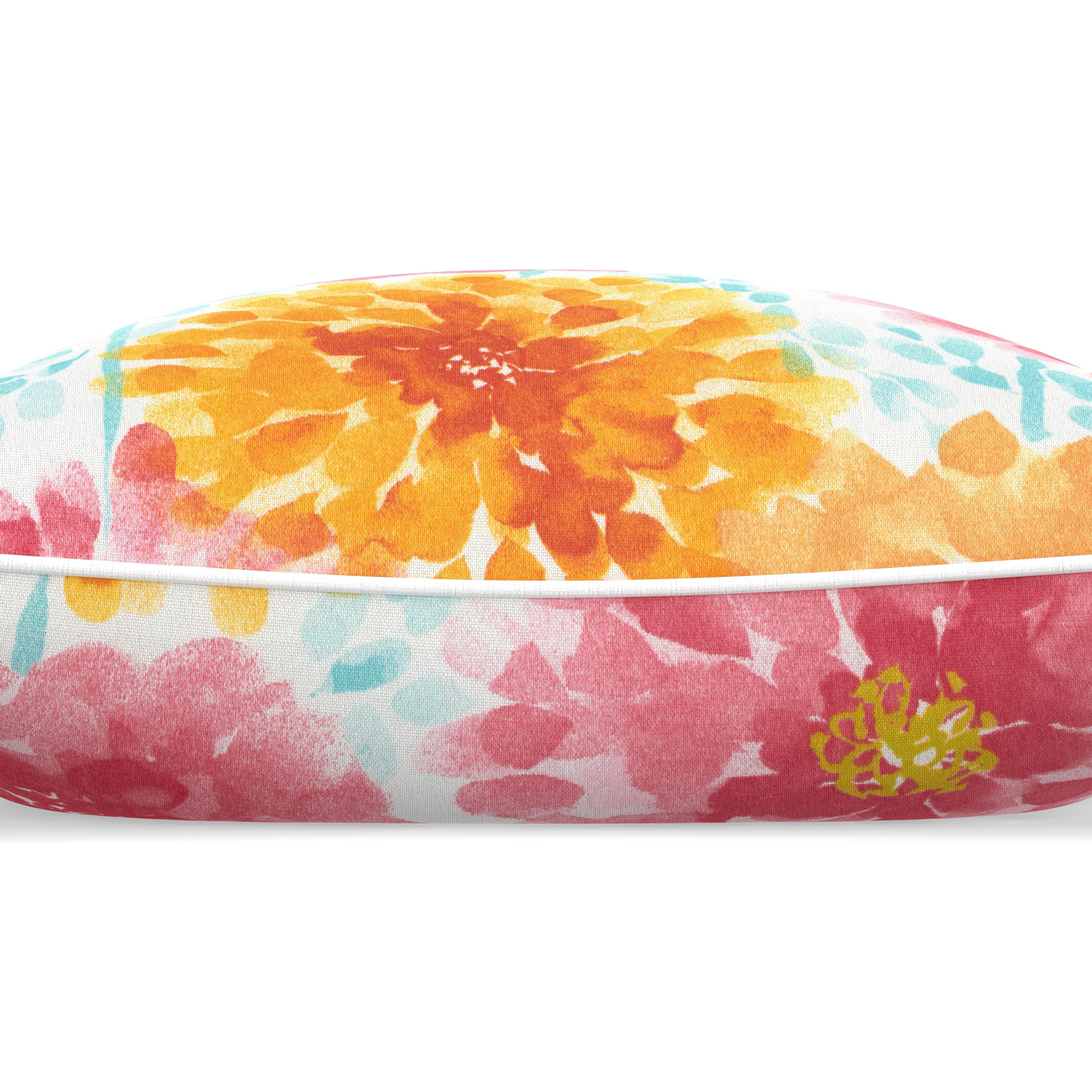 Pillow Perfect Bright Floral Throw Pillow, Floor - 25' X 25', Pink Gardenia Bloom