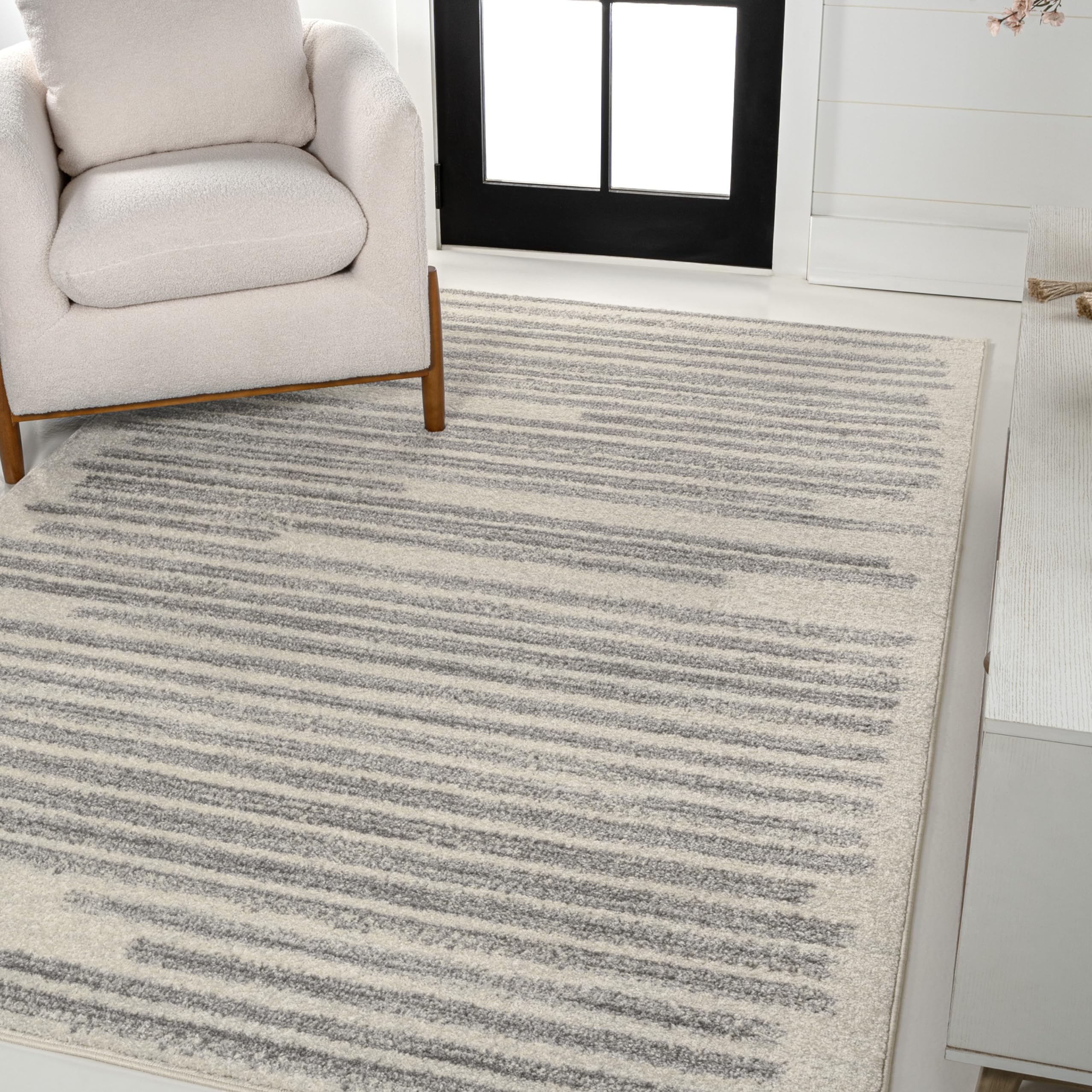 JONATHAN Y MOH207C-5 Khalil Modern Berber Stripe Area Rug, Contemporary, Bohemian, Scandinavian, Minimalistic, Rustic for Living