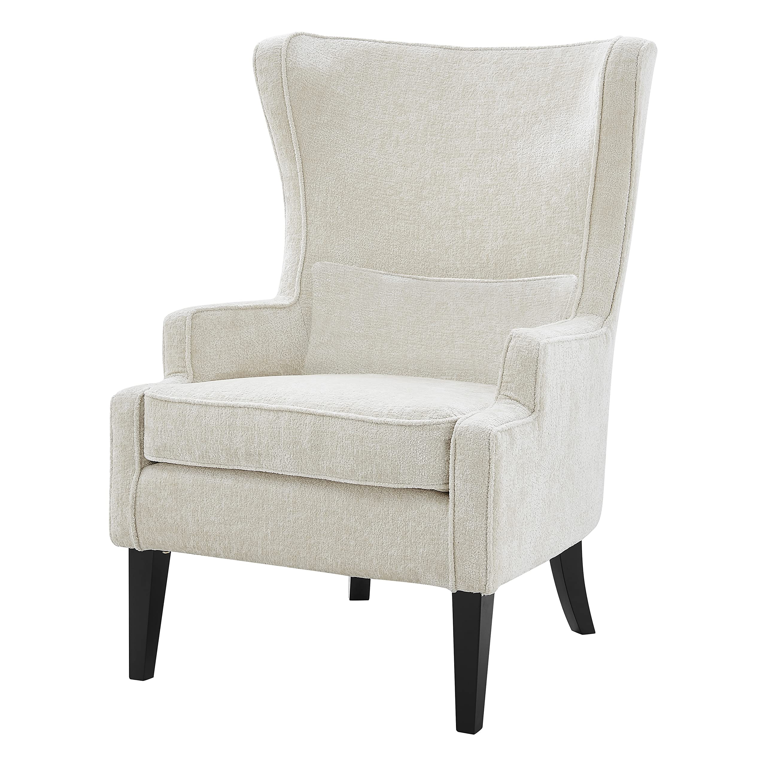 Npd Furniture And More Clementine Kd Fabric Wing Arm Accent Chair, Cream