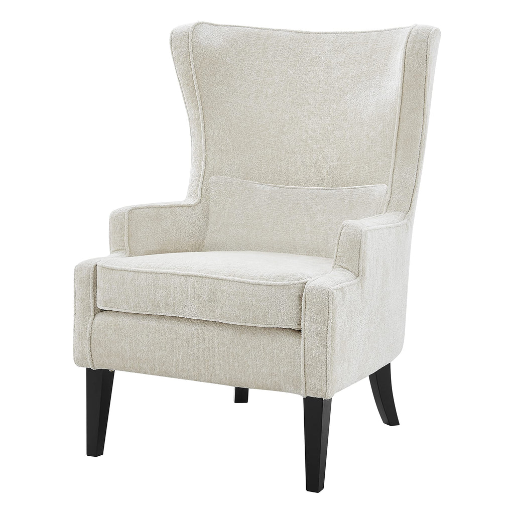 Npd Furniture And More Clementine Kd Fabric Wing Arm Accent Chair, Cream
